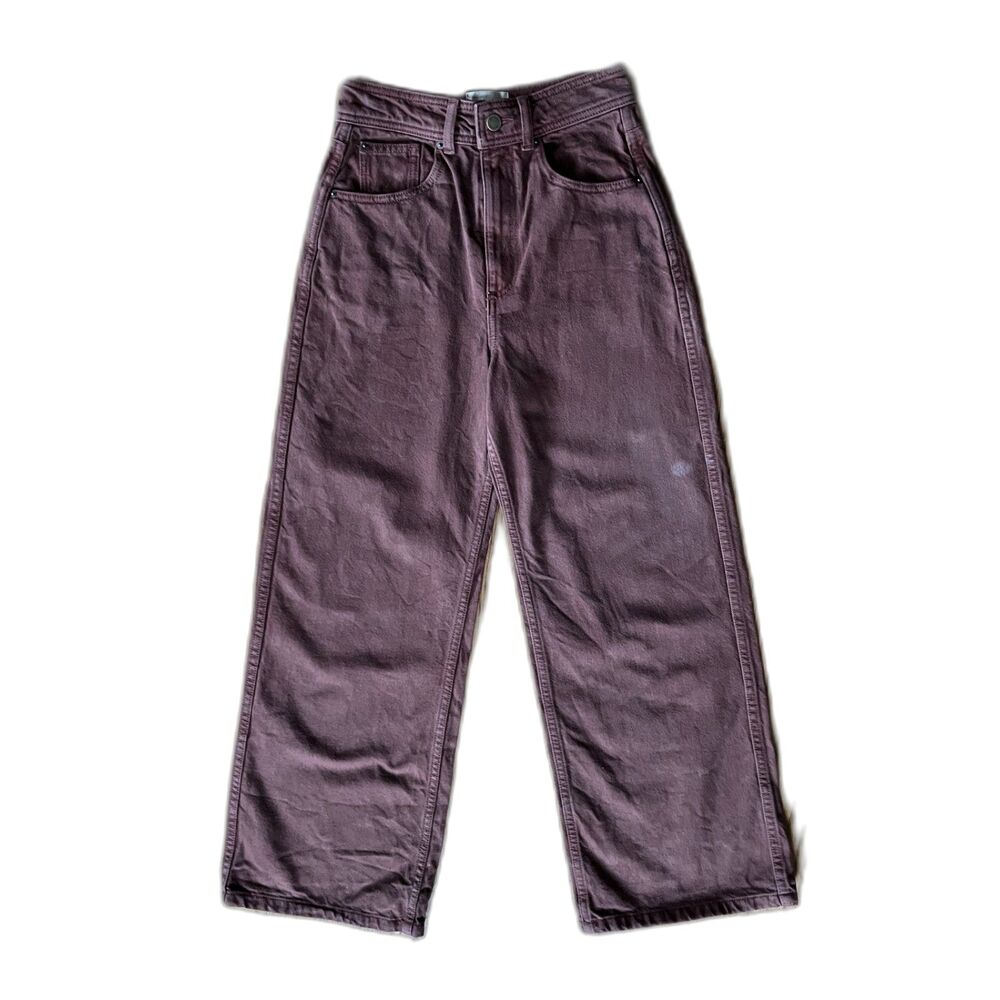 Sezane Brown Cotton Wide Leg Denim Jeans Pants Women's Size 34 - Picture 2 of 12